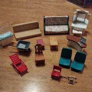 14 pc Miniature Furniture Set with Accessories